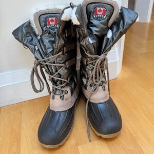 Women's Pajar Faux Sheepskin Lined Tall Winter Boots Sz 40 EU/ 9.5 US